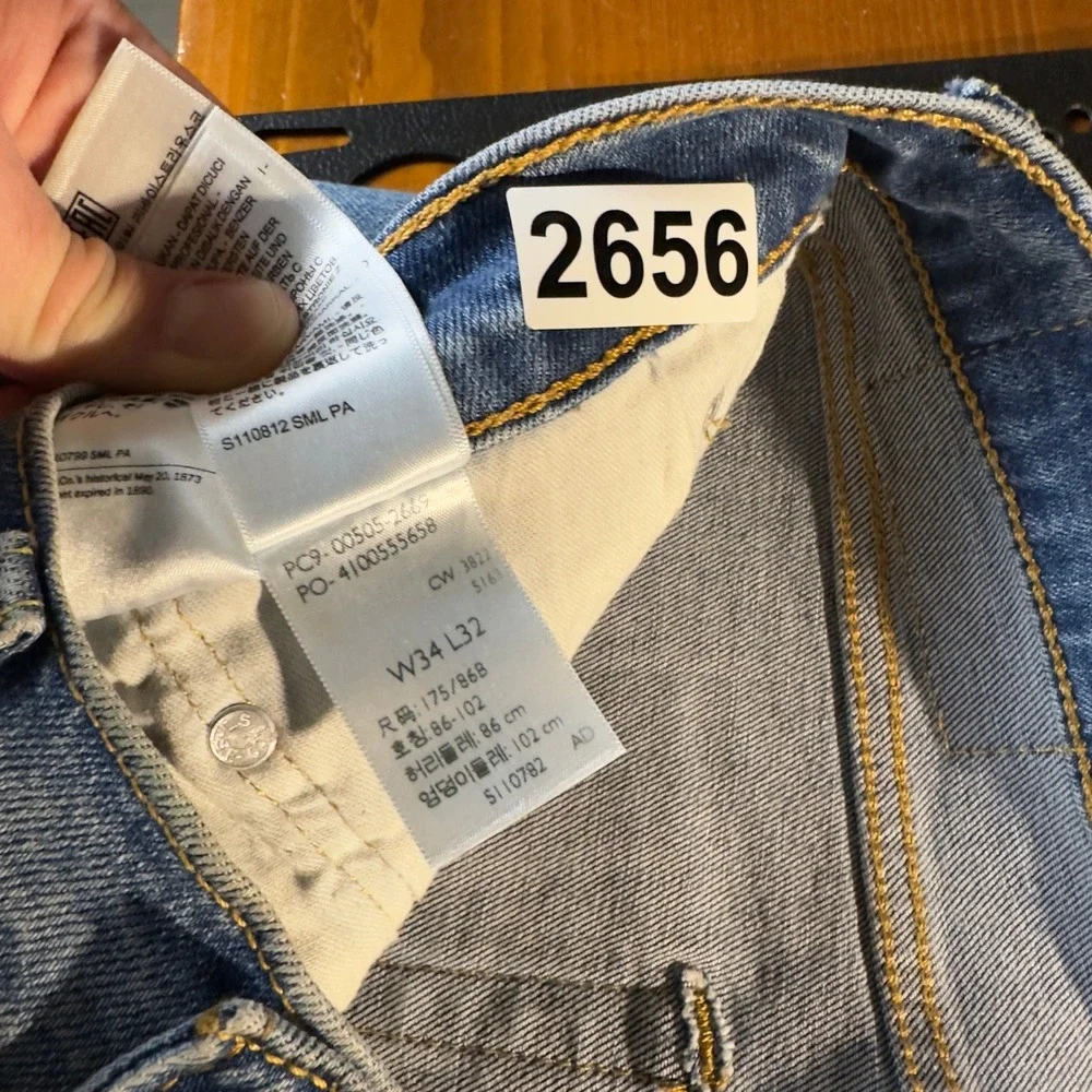 Levis 502 Regular Taper Jeans Mens W34 L32 Blue Baggy‎ Streetwear Denim